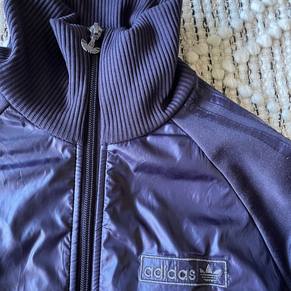 Adidas Originals purple on purple striped track jacket